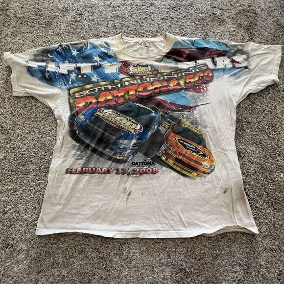 NASCAR Chase Racing T-Shirt Size 3XL All Over Print 50th Daytona 500 2005 - Picture 1 of 9